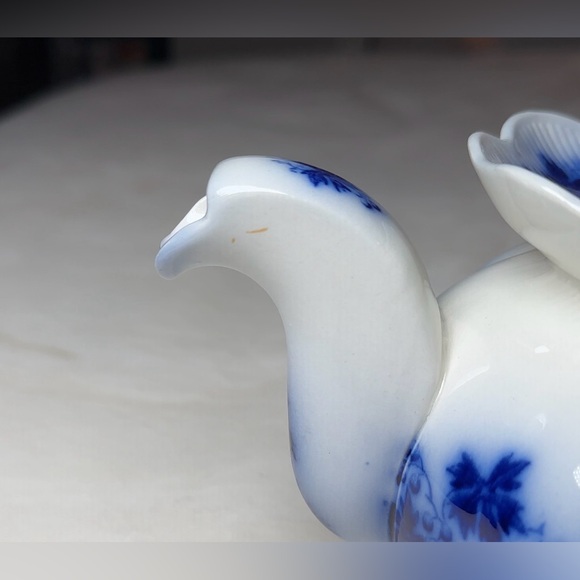 Vintage Vinranka Gefle Sweden Flow Blue & White Rare Teapot - Picture 8 of 8